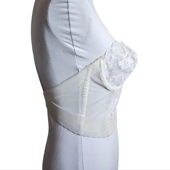 Vintage Gold Label Victorias Secret White Lace Bustier Bra Corset Sz 36B Bridal - Picture 4 of 15
